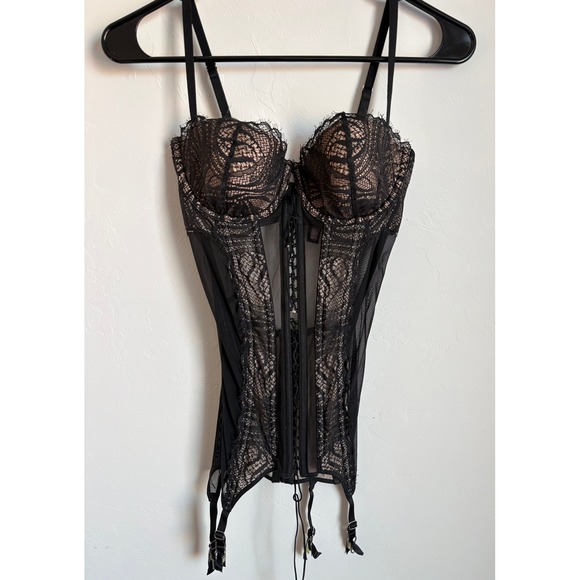 Victorias Secret Lace Mesh Garter Corset Bustier Romantic Sexy Grunge Fairycore - Picture 3 of 9